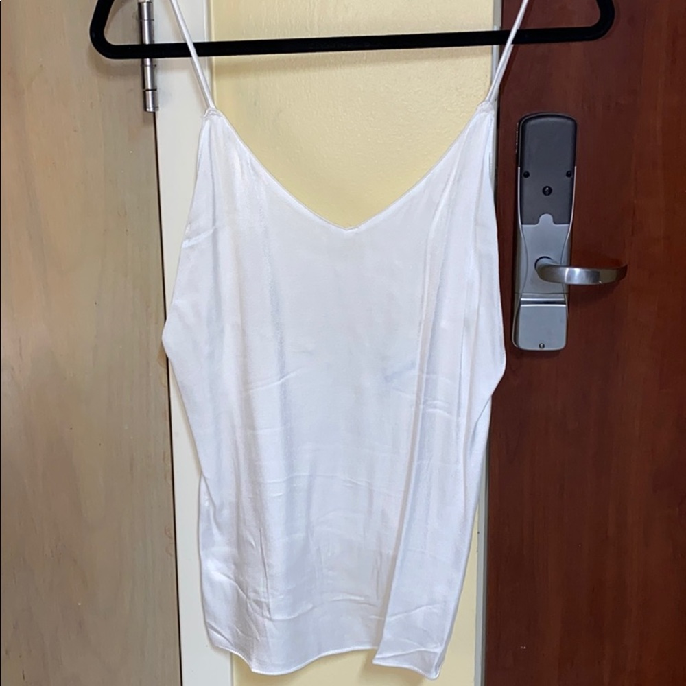 White Lace Back Tank Top